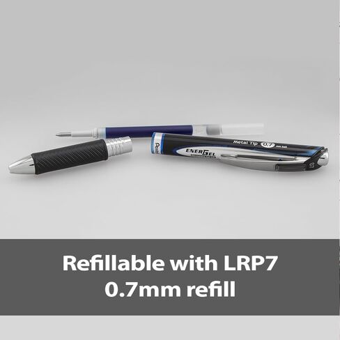 Pentel EnerGel Permanent Security Pen Black 0.7mm Pack of 12 BLP77-AX in Saudi Arabia