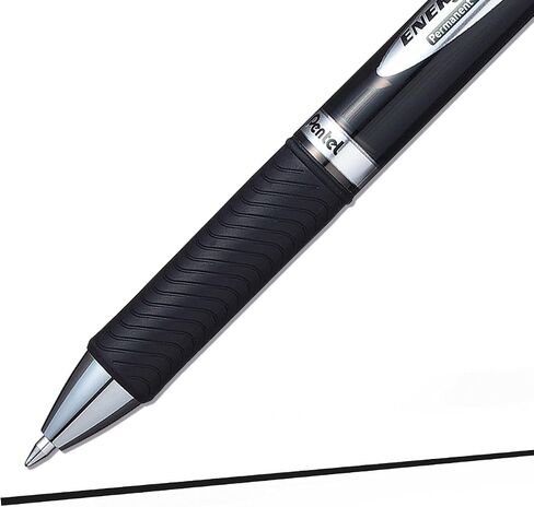 Pentel EnerGel Permanent Security Pen Black 0.7mm Pack of 12 BLP77-AX in Saudi Arabia