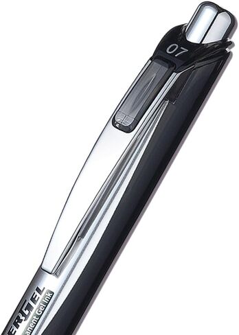 Pentel EnerGel Permanent Security Pen Black 0.7mm Pack of 12 BLP77-AX in Saudi Arabia