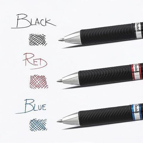 Pentel EnerGel Permanent Security Pen Black 0.7mm Pack of 12 BLP77-AX in Saudi Arabia