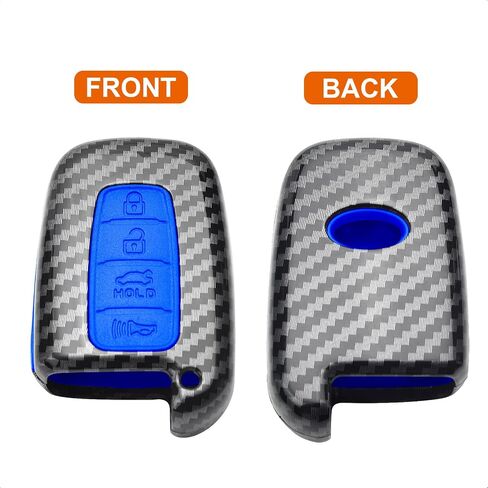Key Fob Case Black Cover Compatible with Hyundai Azera Elantra GT EQUUS Genesis Coupe Santa FE Sonata Tucson Veloster for KIA Borrego Forte Sorento Soul SPORTAGE 4 Button Keyless in Saudi Arabia