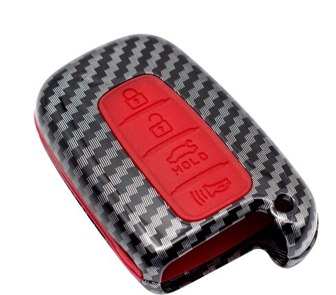 Key Fob Case Black Cover Compatible with Hyundai Azera Elantra GT EQUUS Genesis Coupe Santa FE Sonata Tucson Veloster for KIA Borrego Forte Sorento Soul SPORTAGE 4 Button Keyless in Saudi Arabia