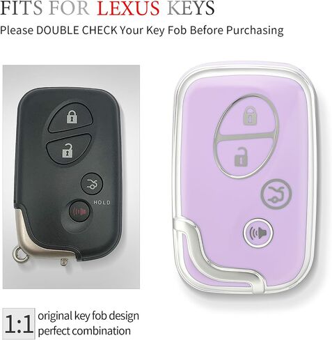 OFFCURVE for Lexus Key Fob Cover Special Key Fob Case Holder for Lexus ES350 GS300 GS430 GS450h GS460 is F IS250 IS350 LS460 LX570 RX350 Car Accessories Smart Keyless Remote Key Protector, Purple in Saudi Arabia