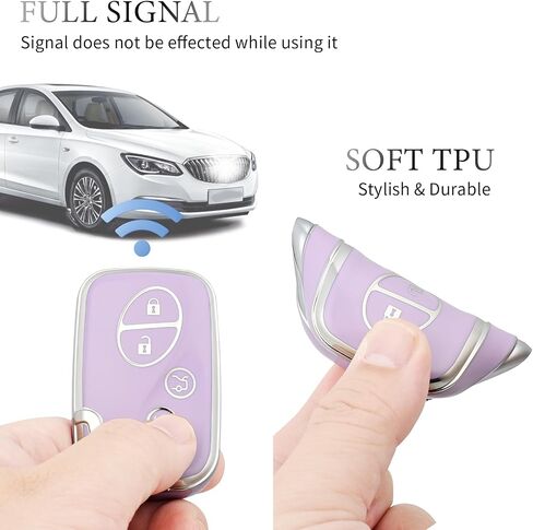 OFFCURVE for Lexus Key Fob Cover Special Key Fob Case Holder for Lexus ES350 GS300 GS430 GS450h GS460 is F IS250 IS350 LS460 LX570 RX350 Car Accessories Smart Keyless Remote Key Protector, Purple in Saudi Arabia