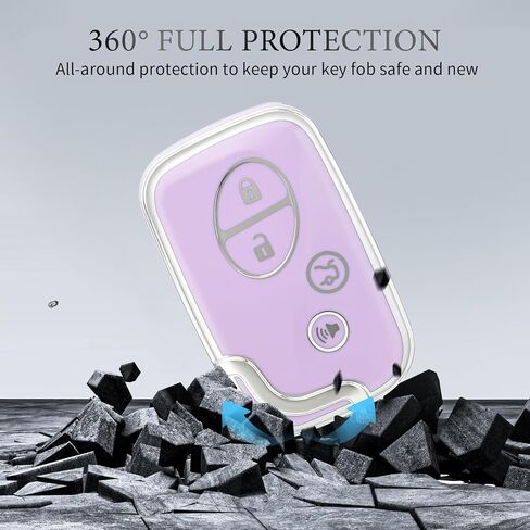 OFFCURVE for Lexus Key Fob Cover Special Key Fob Case Holder for Lexus ES350 GS300 GS430 GS450h GS460 is F IS250 IS350 LS460 LX570 RX350 Car Accessories Smart Keyless Remote Key Protector, Purple in Saudi Arabia