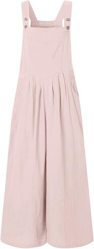 Womens Overalls Casual Floral Print Sleeveless Jumpsuit Plus Size High Waist Wide Leg Romper Jumpsuits with Pockets in Saudi Arabia