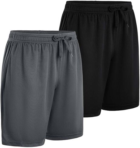 Mens Workout Shorts Athletic Lightweight Running Sports Shorts Performance Quick Dry Shorts 2 Pack in Saudi Arabia