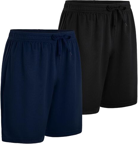 Mens Workout Shorts Athletic Lightweight Running Sports Shorts Performance Quick Dry Shorts 2 Pack in Saudi Arabia