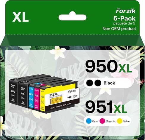 مجموعة خرطوشة حبر 952XL متوافقة مع Forzik لخراطيش حبر HP 952 952XL تعمل مع طابعة OfficeJet Pro 7740 8710 8720 8210 8725 8740 (أسود، سماوي، أصفر، أرجواني، 4 عبوات) in Saudi Arabia