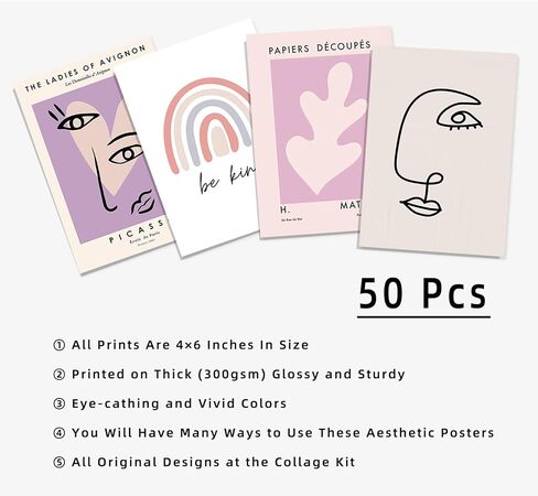 30 Pcs Danish Pastel Room Decor Aesthetic Wall Collage Kit, Art Prints Wall Decor Posters for Bedroom Pictures for Dorm Decor Nature Stickers in Kuwait