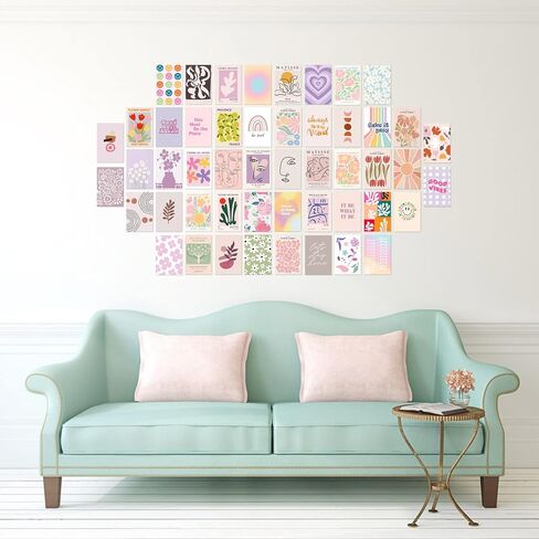 30 Pcs Danish Pastel Room Decor Aesthetic Wall Collage Kit, Art Prints Wall Decor Posters for Bedroom Pictures for Dorm Decor Nature Stickers in Kuwait