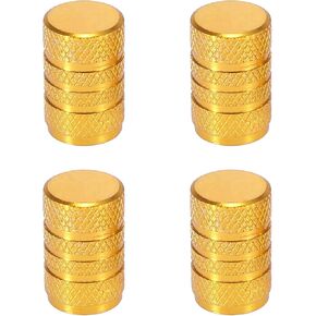 X AUTOHAUX 4pcs Round Car Tire Valve Stem Caps Tire Valve Dust Covers 7mm Universal Yellow