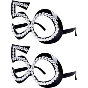 Tongcloud 6pcs 50th Birthday Glasses 50th Birthday Glasses 50 Birthday Glasses Costume Novelty Eyewear for Adult Party Favor