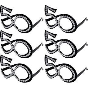 Tongcloud 6pcs 50th Birthday Glasses 50th Birthday Glasses 50 Birthday Glasses Costume Novelty Eyewear for Adult Party Favor in Kuwait