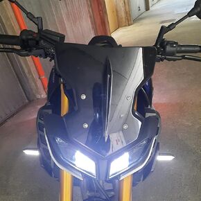 12" Motorcycle Windshield for Yamaha MT09 FZ09 2017 2018 2019 2020 Windscreen Front Screen Visor Wind Shield Deflector with Mounting Bracket, Dark Smoke