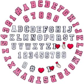 80PCS pink white Letters Numbers Shoe Charms for Shoe Decoration, Double A To Z Alphabet 0 to 9 Number DIY Shoes Pins Gifts For Boys Girls Kids Men Women Adults