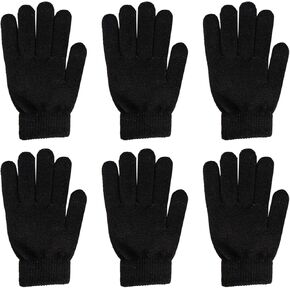 TZ Promise Men Women Winter Magic Knit Gloves Warm Stretchy for Driving Running Hiking-6 Pack