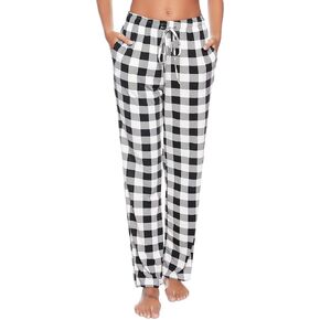 Vlazom Women Plaid Pajama Pants Comfy Lounge Pants Sleep Pj Bottoms Jogger Trousers with Pockets Drawstring