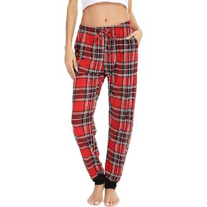 Vlazom المرأة منقوشة بنطلون بيجاما مريح بنطلون طويل وواسع النوم Pj قيعان بنطال رياضي مع جيوب الرباط in Kuwait