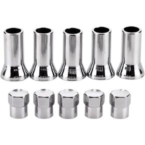 PACKOVE 2 Sets Tr414Ac Tire Valve Stem Sleeve and Cap Kit Stems Sleeves Tyre Valve Stem Universal TPMS Chrome Valve Stem Sleeve Covers and Cap Dress Up Kit