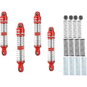 RCAWD Hole To Hole 50mm TRX4M Shocks Oil Filled & Wheel Lock Nut for 1/18 TRX4-M Front Rear Shock Upgrades Part Red