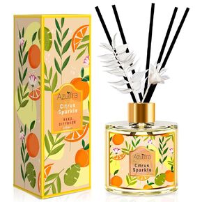 Reed Diffuser Set, 6.7oz(200ml) Fresh Scented Diffuser for Home with 6 Diffuser Sticks,Home Fragrance Scent Essential Oil Stick Diffuser for Bathroom Shelf Decor