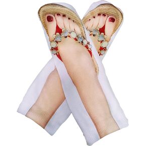 3D Manicure Print Socks Funny Flip Flop Socks 3D Pattern Socks Sandal Socks Low Cut Ankle Silly Socks- A Gag Gift