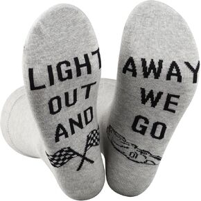 ZJXHPO Formula Crew Sock Lights Out And Away We Go Novelty Sock Formula Lover Gift Racing Gift Race Lover Gift