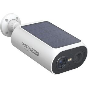 AOSU Solar Security Cameras Wireless Outdoor, 2Mins DIY Installation, No Subscription Cameras for Home Security System, 2K Color Night Vision Spotlight Camera, Local Storage, 5G& 2.4G WiFi, 4 Cam-kit