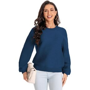 Winter Sweater for Women Long Sleeve Oversized Pullover 2024 Trendy Tops Knit Crop Crewneck Sweater