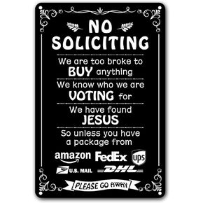Funny Dark Humor Bestylez No Soliciting Sign For House, Home, Yard, Bedroom, Front Door 8 x 12 Inch (269)