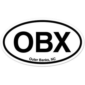 OBX Outer Banks North Carolina Oval Vinyl Car Bumper Window Sticker 5" x 3"