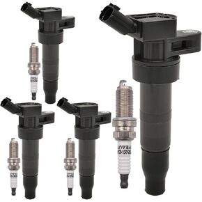 UF-611 Ignition Coil Pack 273003F100 and Iridium Spark Plugs XP6203 Set of 4 Fit For Kia Optima,Forte,Sportage,Forte Koup,Sorento 2009-2016&Hyundai Sonata,Genesis Coupe,Tucson 2008-2016 2.0L 2.4L L4