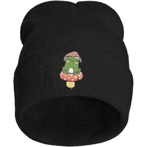 Embroidery Beanie Hat,Winter Warm Knit Cuffed Skull Cap for Men Women