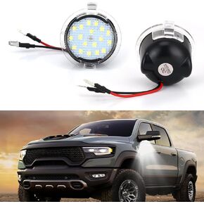 2 PCS Car LED Rearview Mirror Light, 1.61" PC Shell CANBUS Decoding Ground Welcome Light, Plug-in Non-destructive Installation Accessories, for Ford Edge Mondeo Explorer Taurus F-150 (White)