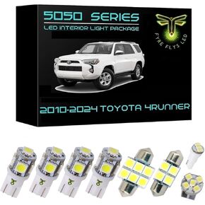 Fyre Flys 16 Piece White LED Interior Lights for 2010-2024 Toyota 4Runner 5050 Series SMD Package Kit and Install Tool 6000K