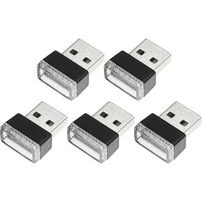 X AUTOHAUX 5pcs Red Mini USB LED Light Universal Car Interior Brightness USB Night Light Portable Ambient Lighting for Car Decoration