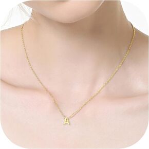 Initial Necklace for Women - Dainty 18K Gold Plated Letter Necklaces Tiny A-Z Name Pendent Choker Necklace Trendy Cute Jewelry Unique Gifts for Women