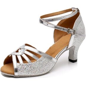 Girls Womens Latin Salsa Dance Shoes Glitter Comfortable Wedding Evening Sandals