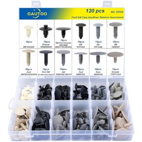 OAUTOO 120pcs Roof Headliner Retainer Clips Assortment for GM Ford Chrysler