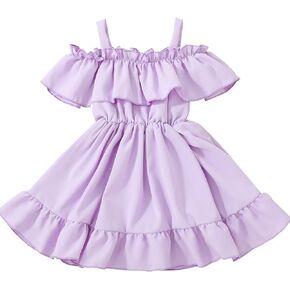 VINUOKER Toddler Girls Princess Party Dress Little Girl Summer Dress Off-Shoulder Suspender Sundress