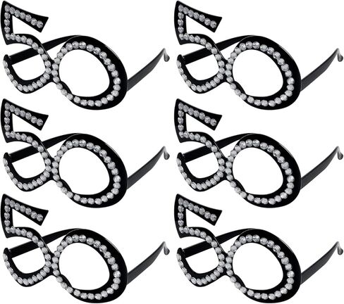 Tongcloud 6pcs 50th Birthday Glasses 50th Birthday Glasses 50 Birthday Glasses Costume Novelty Eyewear for Adult Party Favor in Kuwait