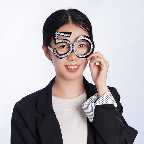 Tongcloud 6pcs 50th Birthday Glasses 50th Birthday Glasses 50 Birthday Glasses Costume Novelty Eyewear for Adult Party Favor in Kuwait