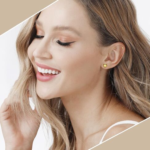 Fcebsty 7 Pairs Silver Studs Earrings 925 Sterling Silver Post Ball Stud Earrings for Women Cartilage Earring Small Silver Stud Earrings for Women Real Gold Ball Studs Nap Earrings 2-8mm in Kuwait