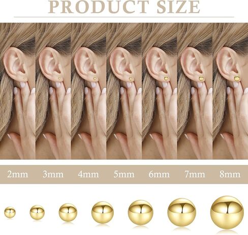 Fcebsty 7 Pairs Silver Studs Earrings 925 Sterling Silver Post Ball Stud Earrings for Women Cartilage Earring Small Silver Stud Earrings for Women Real Gold Ball Studs Nap Earrings 2-8mm in Kuwait