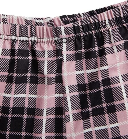 Verdusa Women's 3 Piece Cute Pajama Sets Plaid Pajama Pants Short Sleeve T Shirt Lounge Pj Sets in Saudi Arabia