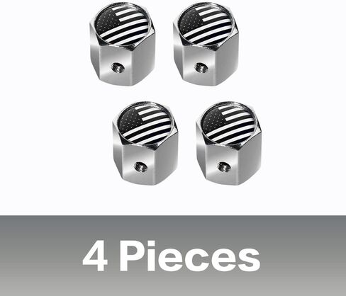 5 Pack Tire Valve Stem Caps,American Flag Tire Valve Cap Cover with Plastic Liner,Tire Caps Corrosion Resistant Leak-Proof Anti-Rust Screw-On,Universal Fit for Cars, Bicycles,Trucks (4 Silver) in Saudi Arabia