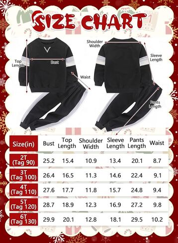 BOMDEALS Toddler Boys Clothes Colorblock Long Sleeve Casual Sweatshirt Contrast Sideseam Sweatpants Outfits 2Pcs Tracksuits in Kuwait