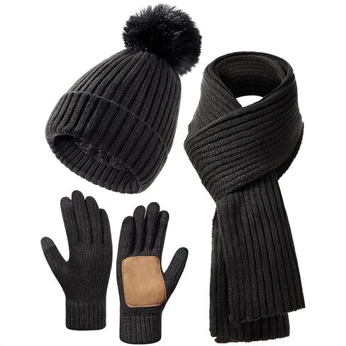 American Trends Winter Beanie Hat Scarf Gloves Set in Saudi Arabia