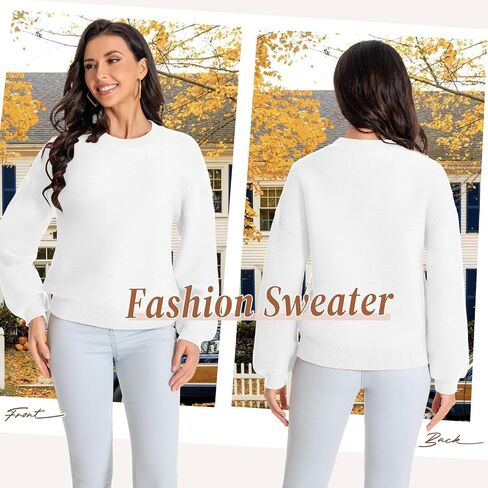 Winter Sweater for Women Long Sleeve Oversized Pullover 2024 Trendy Tops Knit Crop Crewneck Sweater in Saudi Arabia
